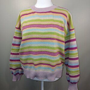 VINTAGE LE LIS COLLECTION CREW NECK STRIPPED SWEATER WOMENS SIZE SMALL